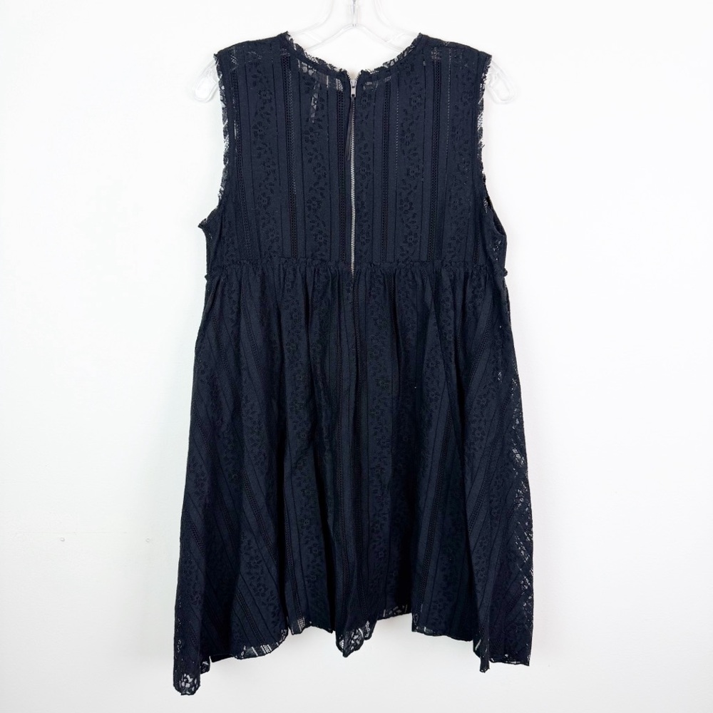 Free People Tu Es La Lace Babydoll Mini Dress in Black Size M - Picture 10 of 16